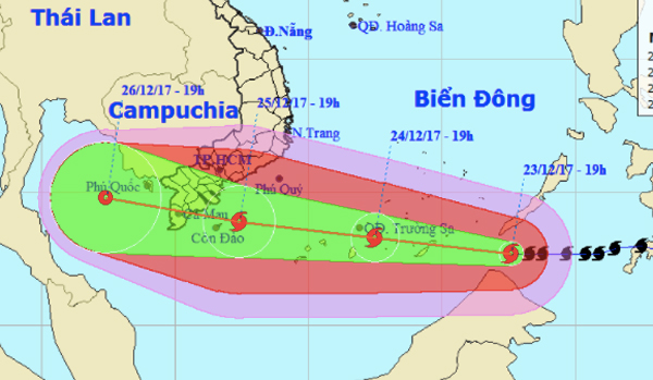 Thời tiết 24/12: Bão giật cấp 15, miền Bắc thêm khí lạnh