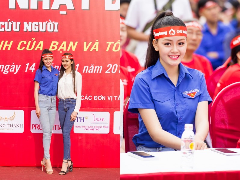 Á hậu Thanh Ngân và Hoa khôi Hải Yến bất ngờ xuất hiện tại buổi hiến máu tình nguyện