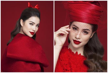 Phạm Hương nổi bật trong sắc đỏ của NTK Đỗ Mạnh Cường