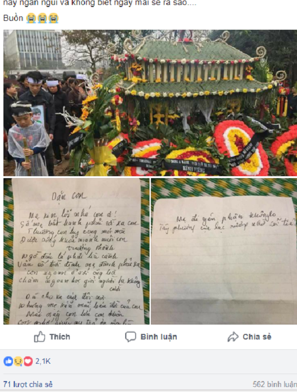 Bài thơ xúc động của người mẹ đơn thân bị ung thư dặn con trai trước khi qua đời