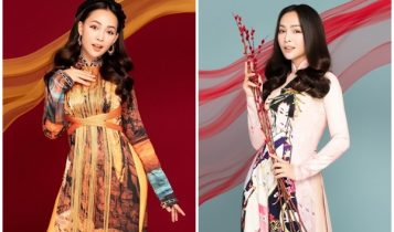 Mỹ Ngọc Bolero diện áo dài với những họa tiết cầu kỳ của NTK Thủy Nguyễn, Nhật Dũng