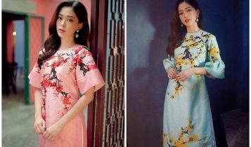 Á hậu Phương Nga đón Tết với áo dài mai vàng, đào phai