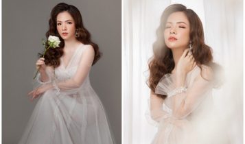 Đan Lê diện váy cưới khoe vẻ đẹp tinh khôi