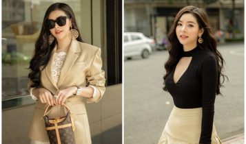 Á hậu Hoàng Dung dạo phố sành điệu