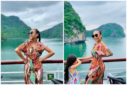 Đoan Trang tận hưởng khung cảnh biển trời trên du thuyền 5 sao tại vịnh Hạ Long