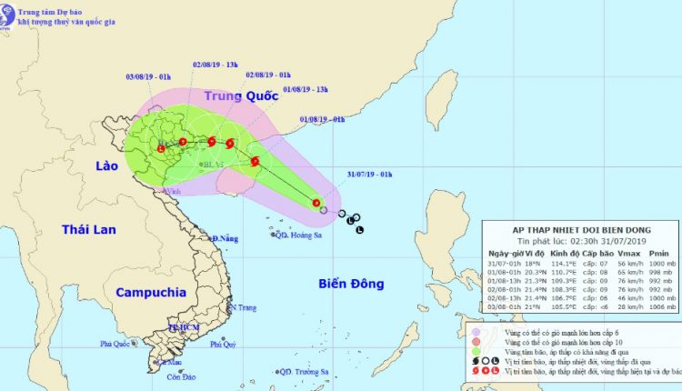 Thời tiết hôm nay dự báo áp thấp lên thành bão