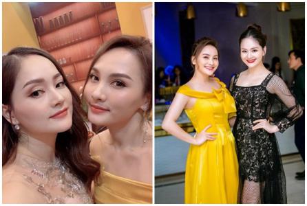 Lan Phương và Bảo Thanh giống nhau ngỡ ngàng khi đứng chung một khung hình