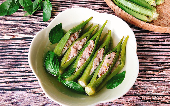 Thực đơn hàng ngày: Đậu bắp nhồi thịt