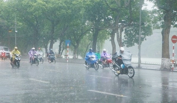 Thời tiết hôm nay Bắc bộ có mưa rào và dông