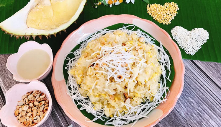 Thực đơn hàng ngày: Xôi sầu riêng hấp dẫn