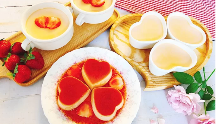 Thực đơn hàng ngày: Bánh flan vị dâu tây