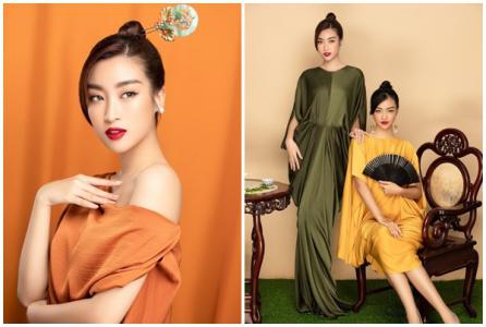 Đỗ Mỹ Linh – Kiều Loan diện đầm tơ lụa của NTK Adrian Anh Tuấn