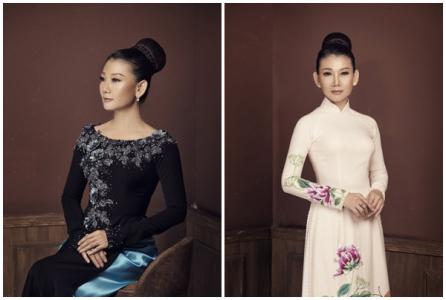 Mỹ Uyên diện áo dài đính kết cầu kỳ của NTK Minh Châu