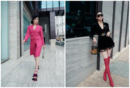 Phương Oanh dạo phố với phụ kiện hàng hiệu