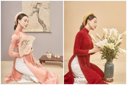 Trà Ngọc Hằng hóa nàng thơ trong bộ ảnh áo dài đơn giản