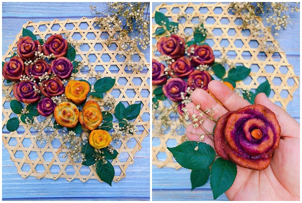 Thực đơn hàng ngày: Khoai lang chiên hình hoa hồng