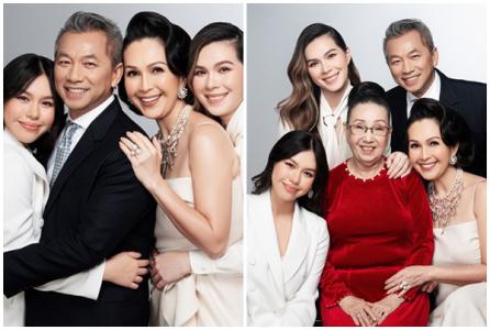 Diễm My chụp ảnh cùng mẹ và gia đình