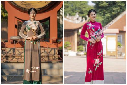 Hoa hậu Ngọc Hân nền nã với áo dài xuân