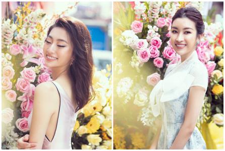 Hoa hậu Đỗ Mỹ Linh và Lương Thuỳ Linh như chị em song sinh