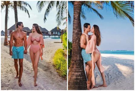 Hồ Ngọc Hà và Kim Lý tình tứ trên bãi biển Maldives