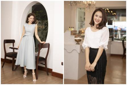 Diễn viên Hồng Diễm nổi bật với những gam màu đơn sắc, thanh lịch