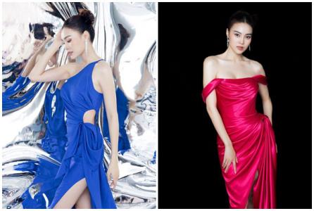 Ninh Dương Lan Ngọc diện váy lụa bóng của nhà mốt Đỗ Long