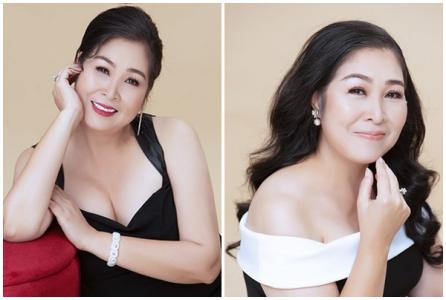 NSND Hồng Vân khoe nét gợi cảm ở tuổi 54