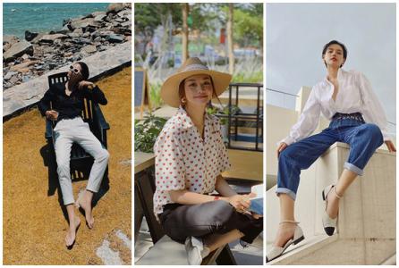 Mix đồ với áo sơ mi như sao Việt