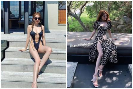 Ngọc Trinh khoe dáng khi nghỉ dưỡng ở Ninh Thuận