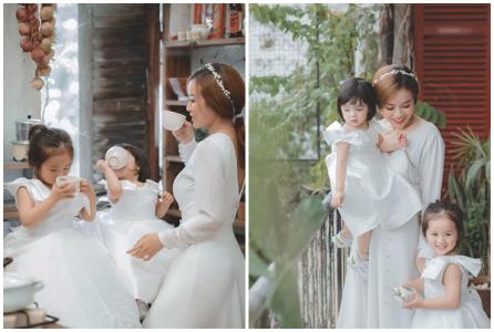 Bảo Ngọc thực hiện bộ ảnh cùng hai con gái