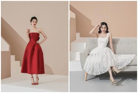 Hạ Vy sang trọng với loạt váy đơn sắc