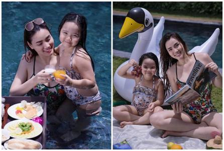 Trang Nhung và con gái nghỉ dưỡng ở Quảng Bình