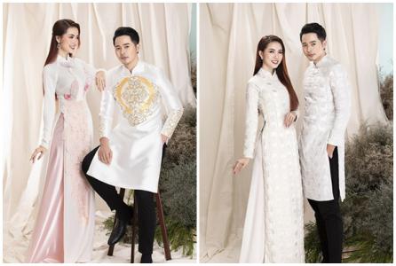 Phan Thị Mơ và Dương Mạc Anh Quân diện áo dài của NTK Minh Châu