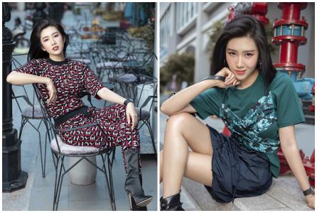 Thúy Ngân xuống phố với thời trang trẻ trung và năng động