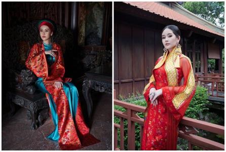 Lê Âu Ngân Anh nổi bật với áo dài của NTK Võ Việt Chung