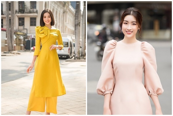 Tiểu Vy và Đỗ Mỹ Linh khoe sắc với ào dài cách tân