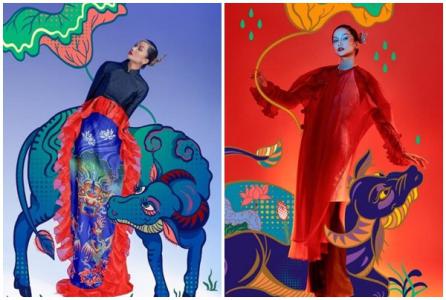 H’Hen Niê cưỡi trâu đón Tết Tân Sửu