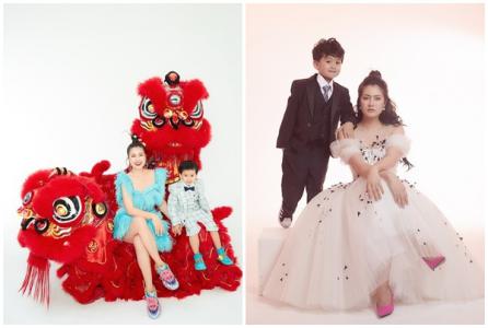 Ngọc Lan tung bộ ảnh mừng xuân cùng con trai