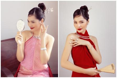 Hoa hậu Hương Giang diện áo yếm cách tân