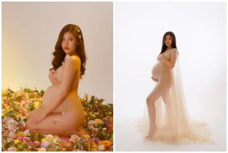 Chúng Huyền Thanh chụp nude ở tháng cuối thai kỳ