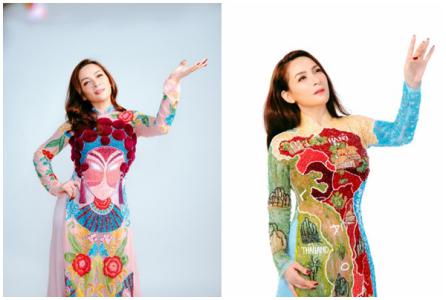 Phi Nhung diện áo dài đính kết cầu kỳ của NTK Bảo Bảo