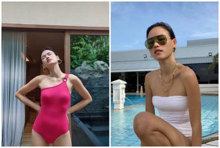 Tuyết Lan khoe hình thể với bikini ở Singapore