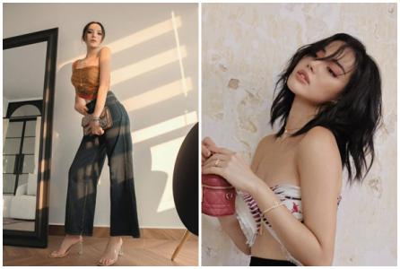 Sao Việt và mốt dùng khăn lụa làm áo