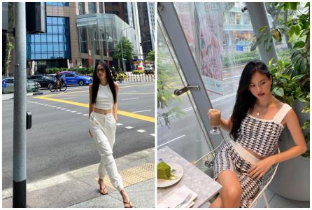 Tuyết Lan đa phong cách thời trang xuống phố