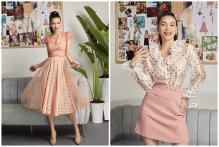 Hồ Ngọc Hà trẻ trung với trang phục họa tiết chấm bi