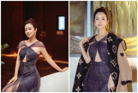 Jennifer Phạm tự tin diện đầm xẻ ngực gợi cảm của NTK Hà Duy