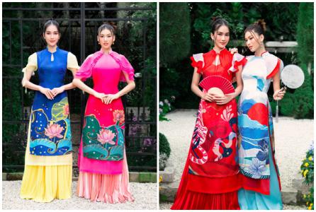 Á hậu Phương Anh, Ngọc Thảo khoe dáng trong các mẫu áo dài cách tân