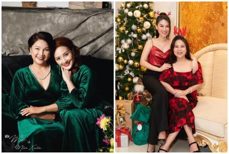 Sao Việt diện đồ đôi với mẹ