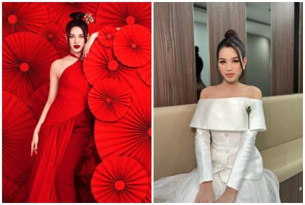 Đỗ Thị Hà khoe vai thon với váy đi tiệc