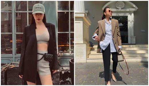 Sao Việt phối đồ với áo blazer